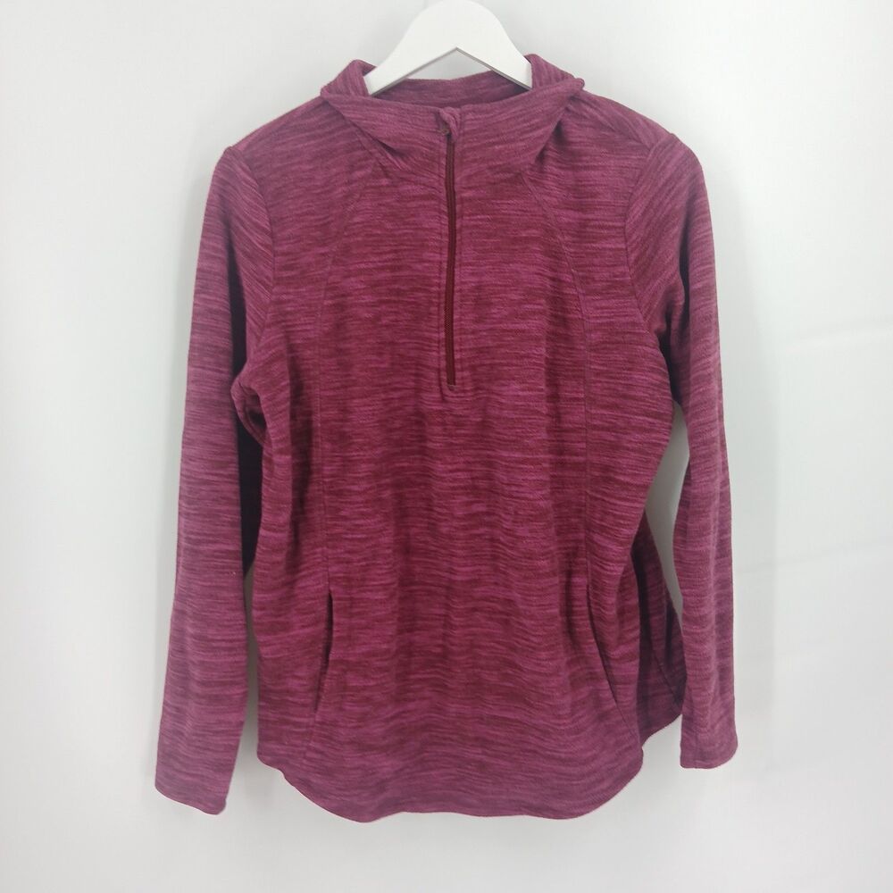 St. John's Bay Womens Size M Purple Heathered Cowl Neck Long Sleeve Sweater